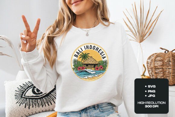 Bali Indonesia SVG PNG Design: Capture Tropical Paradise