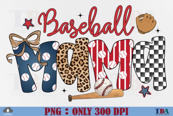 Charm Your Audience with the Baseball Mama Coquette Bow PNG