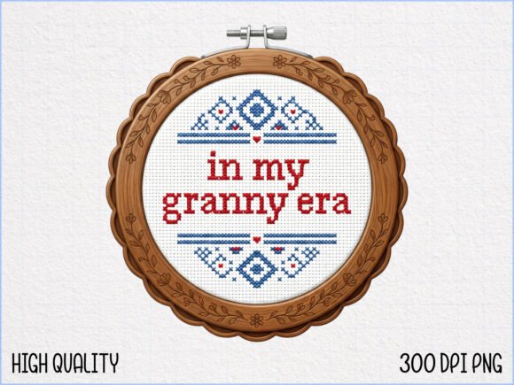 Charming Cross Stitch Art: The Funny Grandma Design for Your Crafts