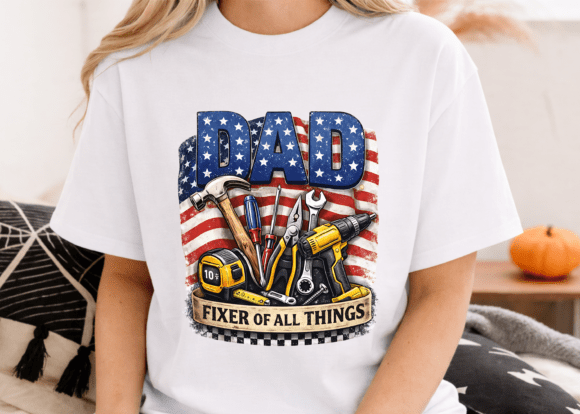 Dad Fixer of All Things T-Shirt Design: A Handyman's Tribute