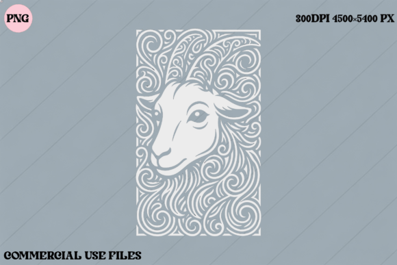 Ornate Goat Head PNG: Bold Graphics for Modern Branding