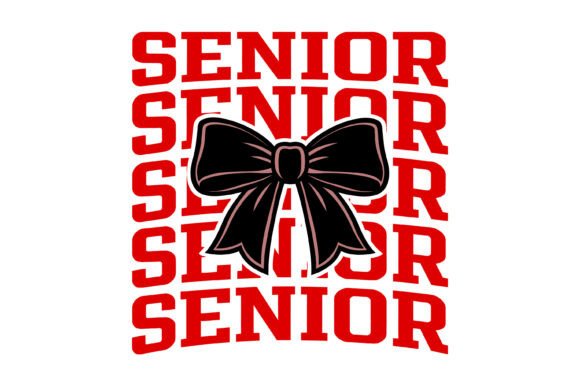 Senior Red Bow Graduation Design: A Celebration in Typography