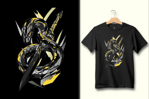 Snake & Sword Art: A Bold Graphic for Your Creative Projects