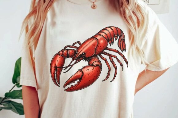 Timeless Seafood Charm: The Vintage Red Lobster Clipart