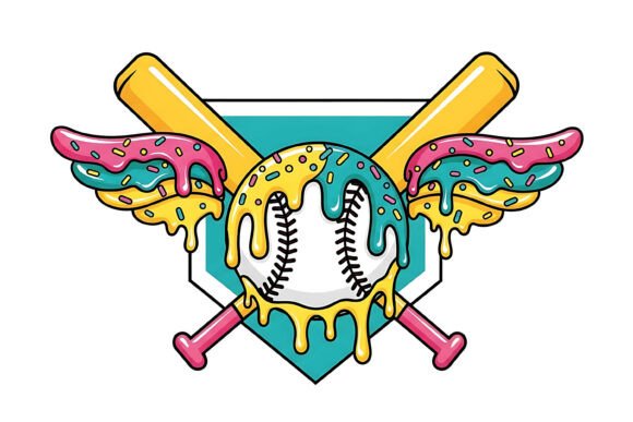 Unleash Creative Energy with Sweet Dripping Baseball Bats Design